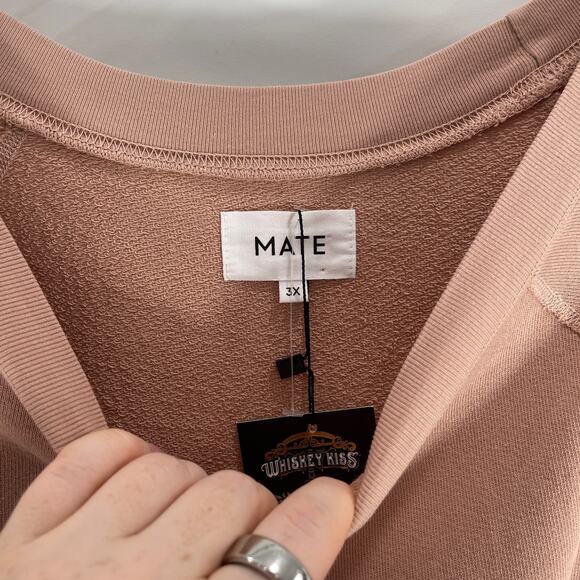 Mate The Label Size 3X Rose Pink Organic Terry Sweatshirt New With Tags - Picture 4 of 11